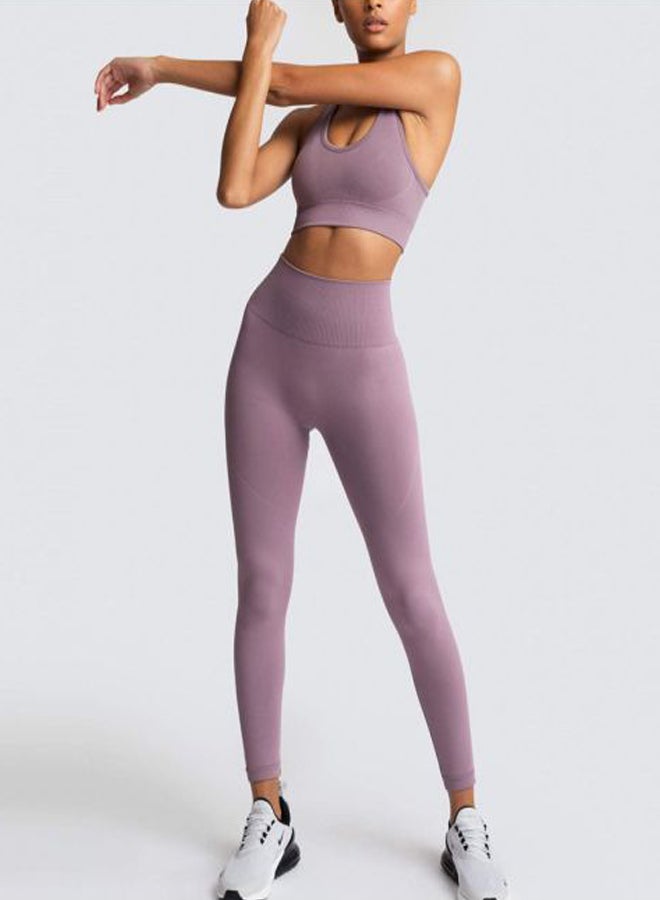 QiaoKai 2-Piece Top And Bottom Set purple  - Image 1