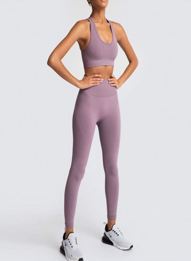 QiaoKai 2-Piece Top And Bottom Set purple  - Image 3