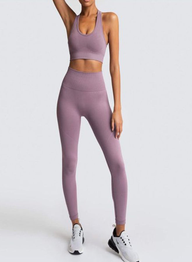 QiaoKai 2-Piece Top And Bottom Set purple  - Image 4