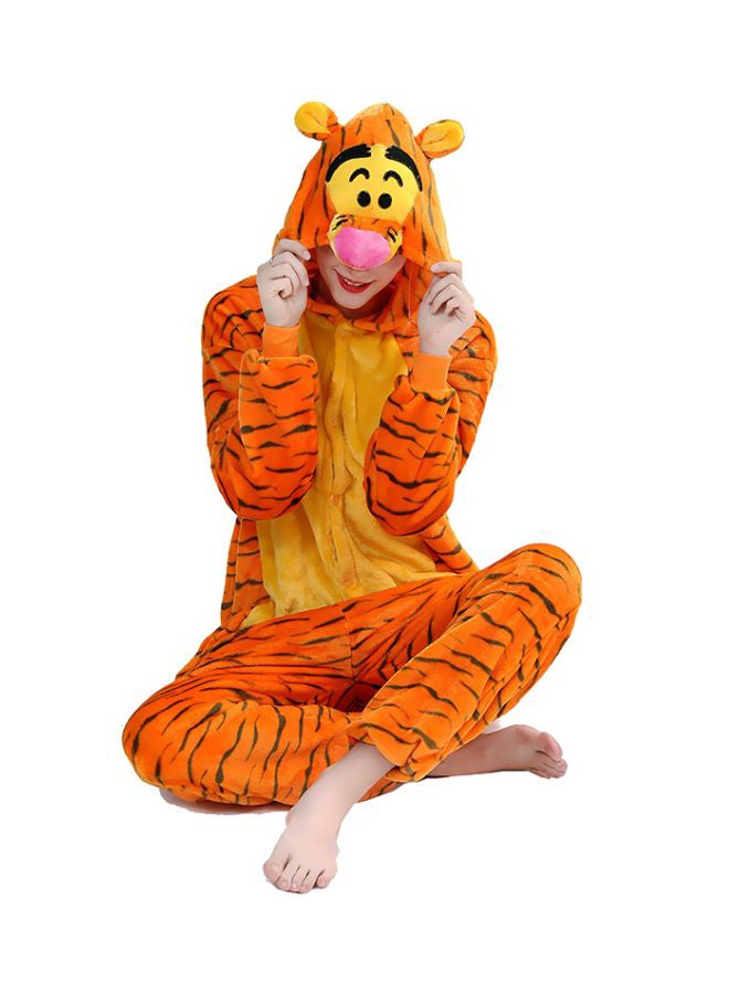 QiaoKai Cartoon Tiger Printed Onesie Orange/Yellow/Black - Image 3