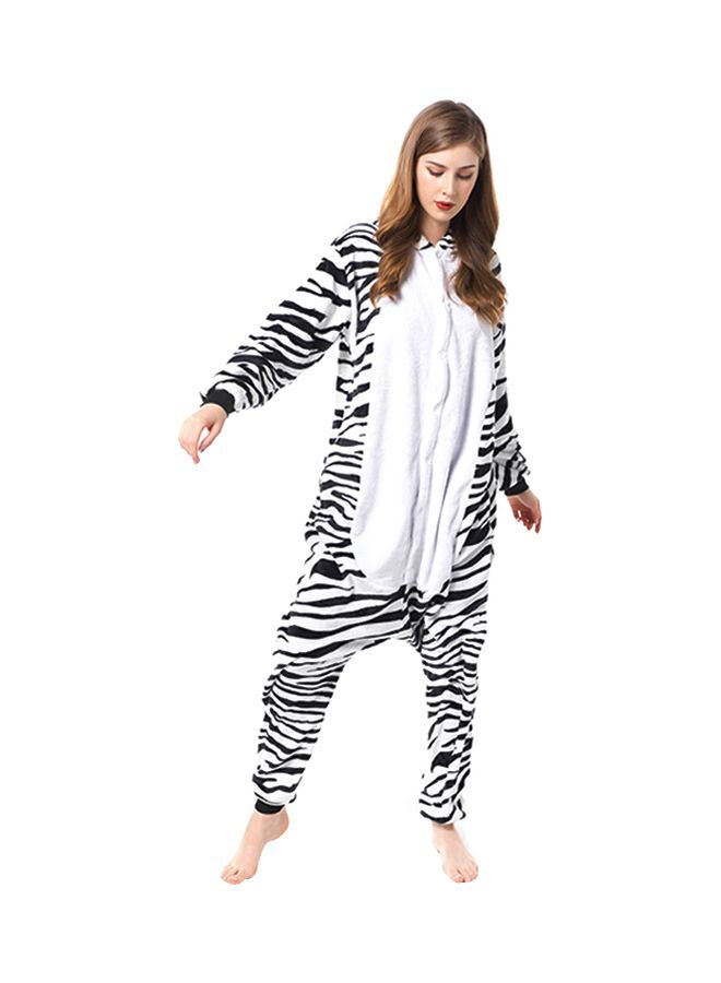 QiaoKai Zebra Printed Onesie Black/White - Image 1