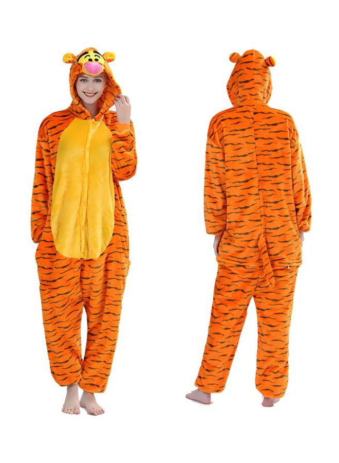 QiaoKai Cartoon Tiger Printed Onesie Orange/Yellow/Black - Image 2