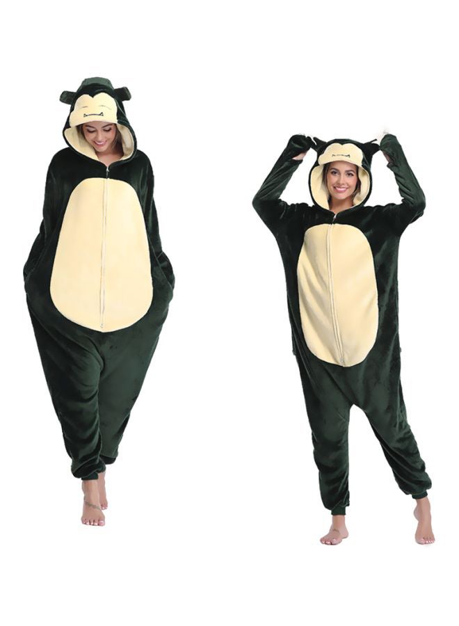 QiaoKai Cartoon Character Printed Onesie Green/Beige  - Image 3
