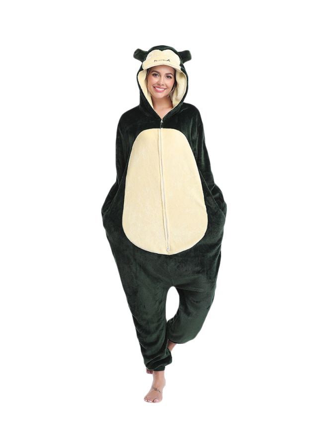 QiaoKai Cartoon Character Printed Onesie Green/Beige  - Image 1
