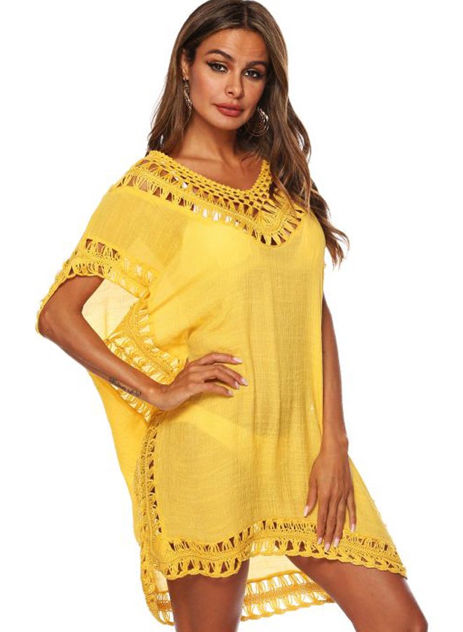 QiaoKai Lace Detailed Cover Up Yellow  - Image 5