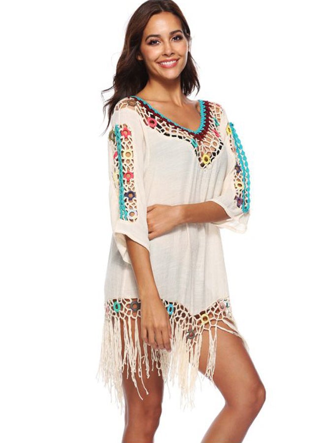 QiaoKai Lace Detailed Cover Up Beige/Blue/Yellow  - Image 1
