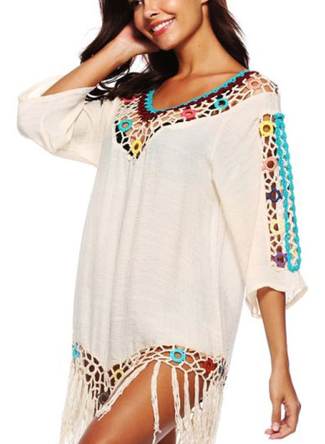 QiaoKai Lace Detailed Cover Up Beige/Blue/Yellow  - Image 3