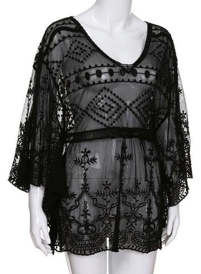 QiaoKai Lace Detailed Cover Up Black  - Image 1