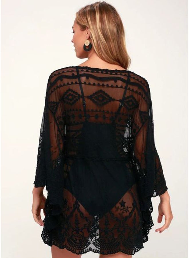 QiaoKai Lace Detailed Cover Up Black  - Image 2