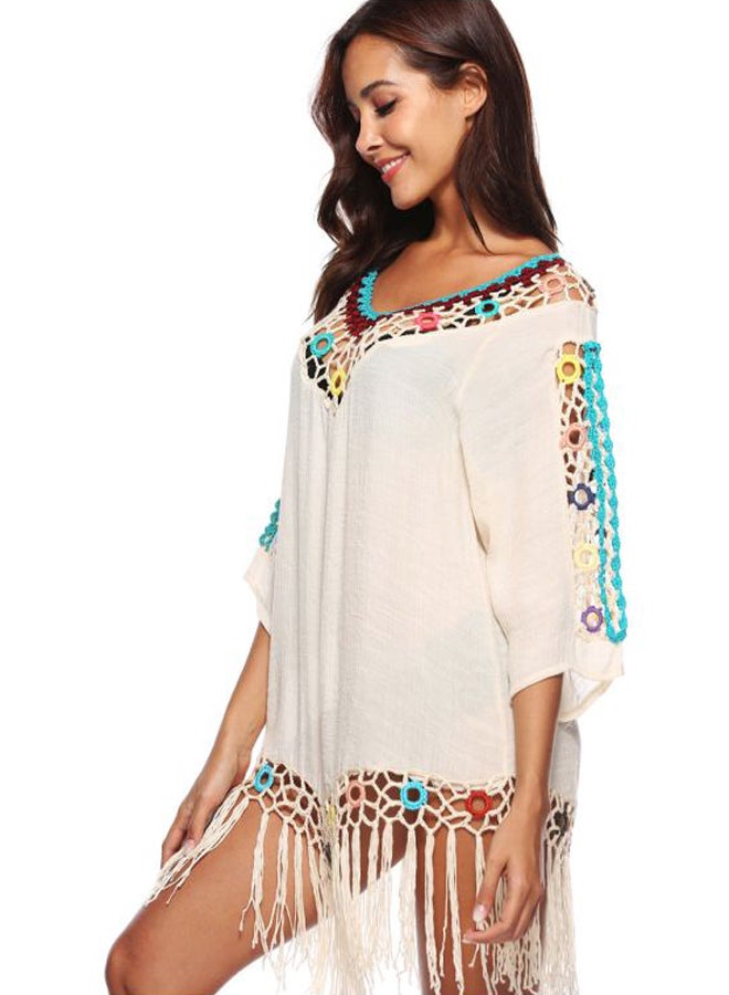 QiaoKai Lace Detailed Cover Up Beige/Blue/Yellow  - Image 2