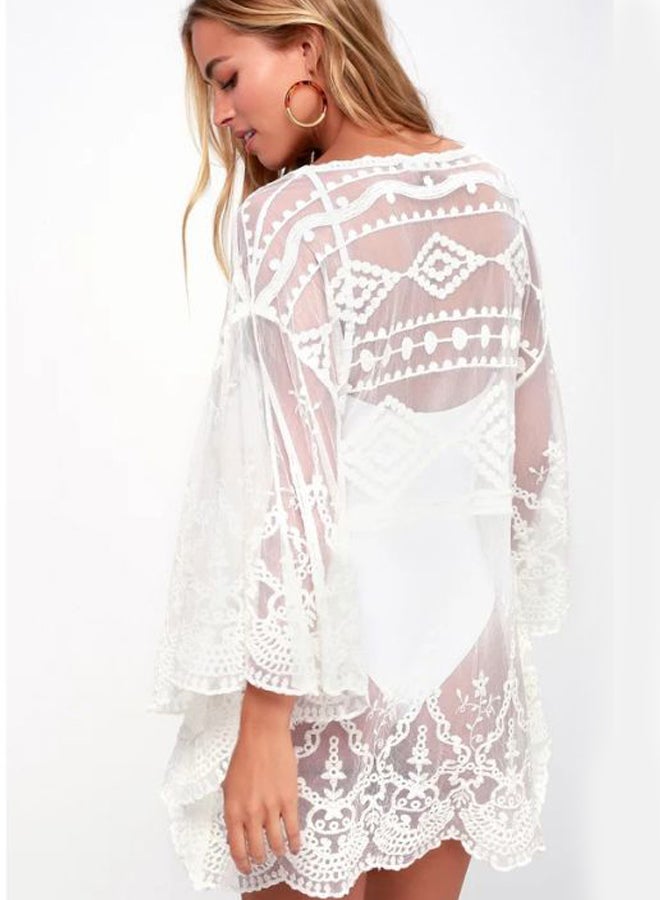 QiaoKai Lace Detailed Cover Up White  - Image 2