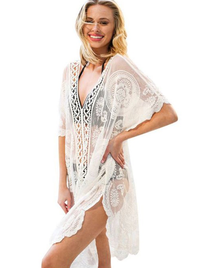 QiaoKai Lace Detailed Cover Up White  - Image 1