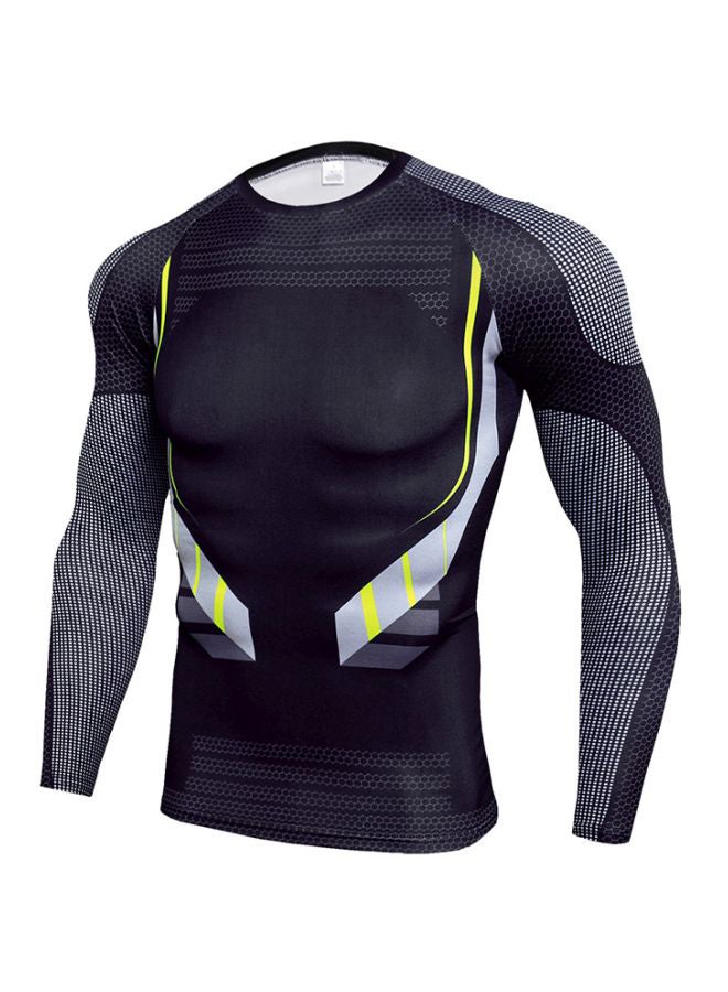 QiaoKai 2-Piece Printed Cycling Jersey Set Black/Grey  - Image 2