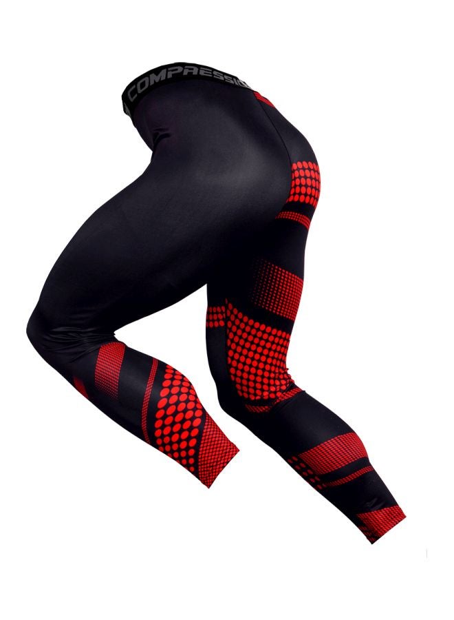 QiaoKai 2-Piece Printed Cycling Jersey Set Black/Red  - Image 4
