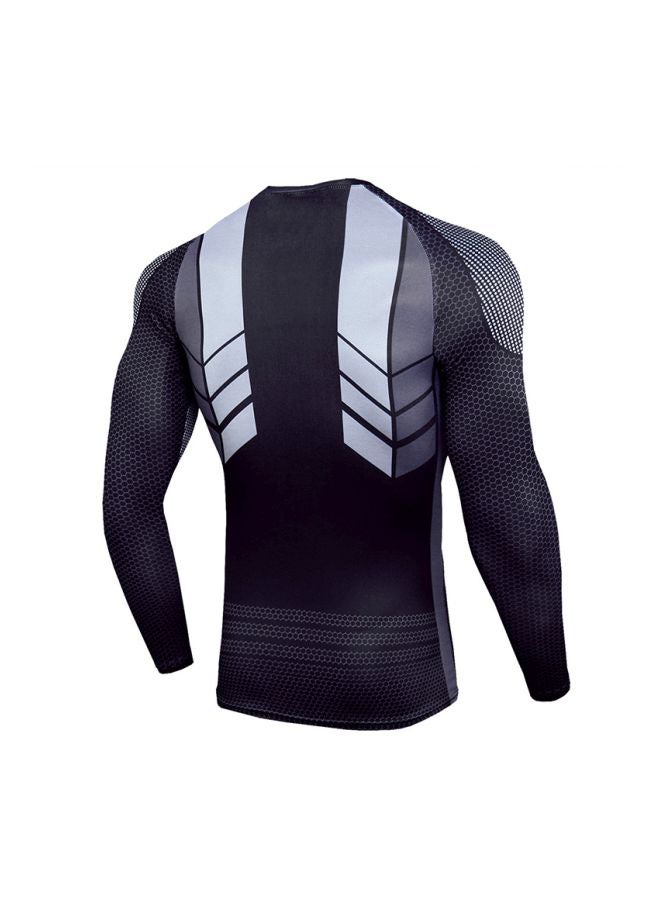 QiaoKai 2-Piece Printed Cycling Jersey Set Black/Grey  - Image 3