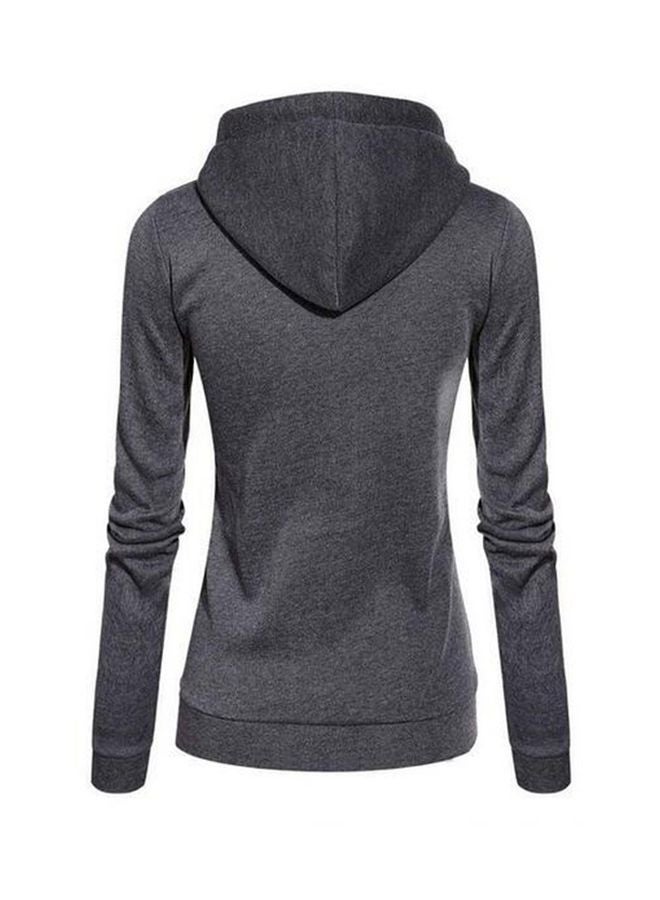 QiaoKai Solid Zip Up Jacket Grey  - Image 2