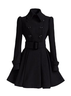 Button Detailed Coat Black