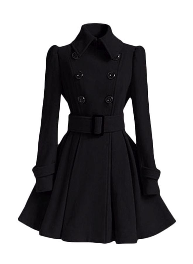 QiaoKai - Button Detailed Coat Black - Image 1