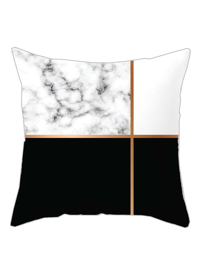 Stripes Printed Cushion Cover Black/White/Brown 45x45cm