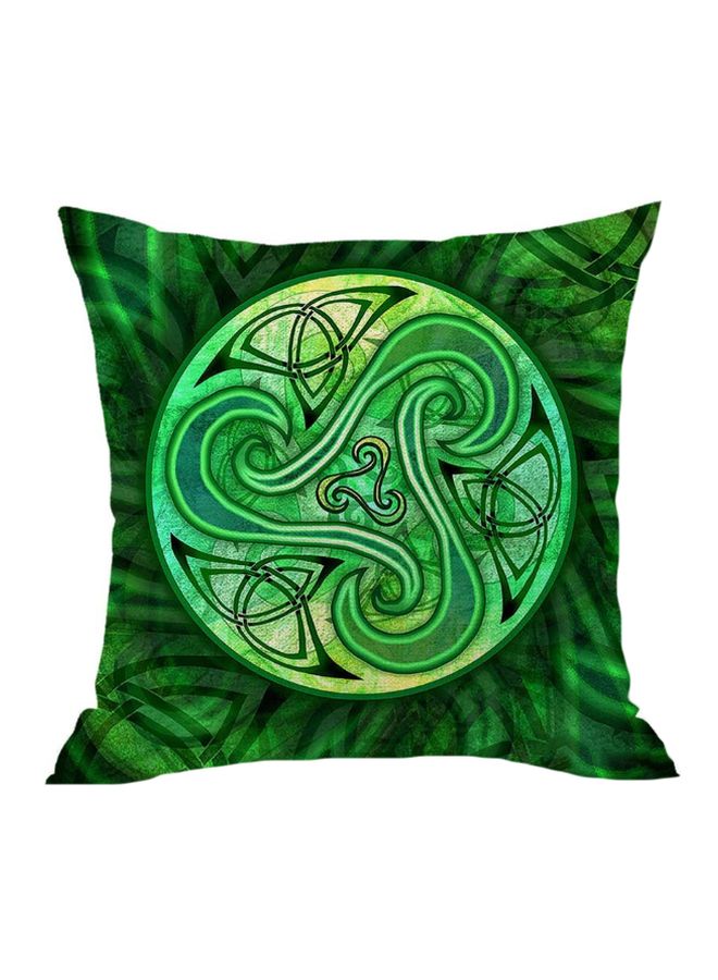 غطاء وسادة ديكور بنقشة صينية أخضر/أصفر 45x45سم