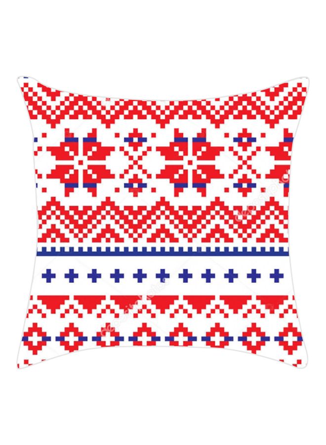 Aztec Pattern Cushion Cover Red/White/Blue 45x45cm