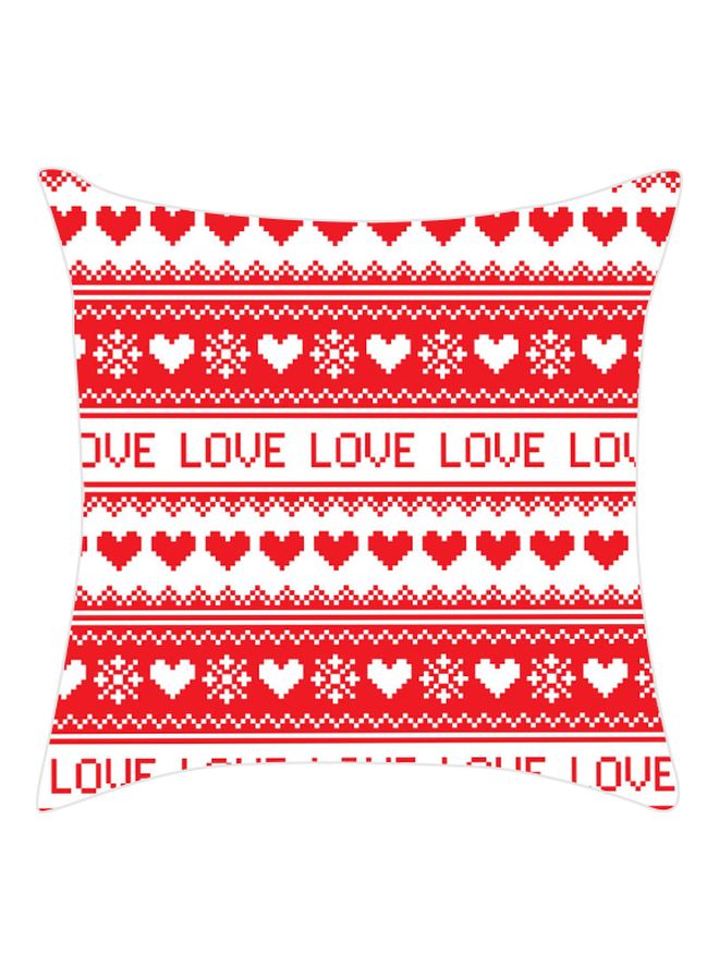 Aztec Pattern Cushion Cover Red/White 45x45cm
