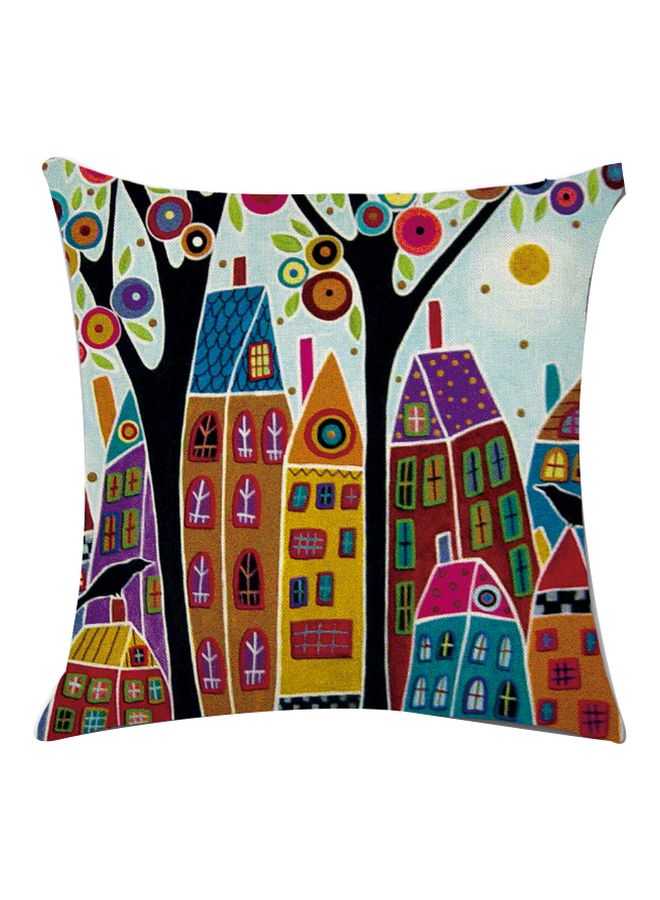 Beauenty Abstract House Printed Cushion Cover Multicolour 45x45cm 