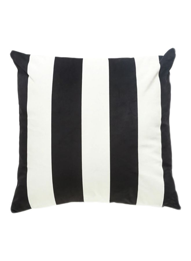 غطاء وسادة بتصميم مخطط أسود/ أبيض 45x45سم