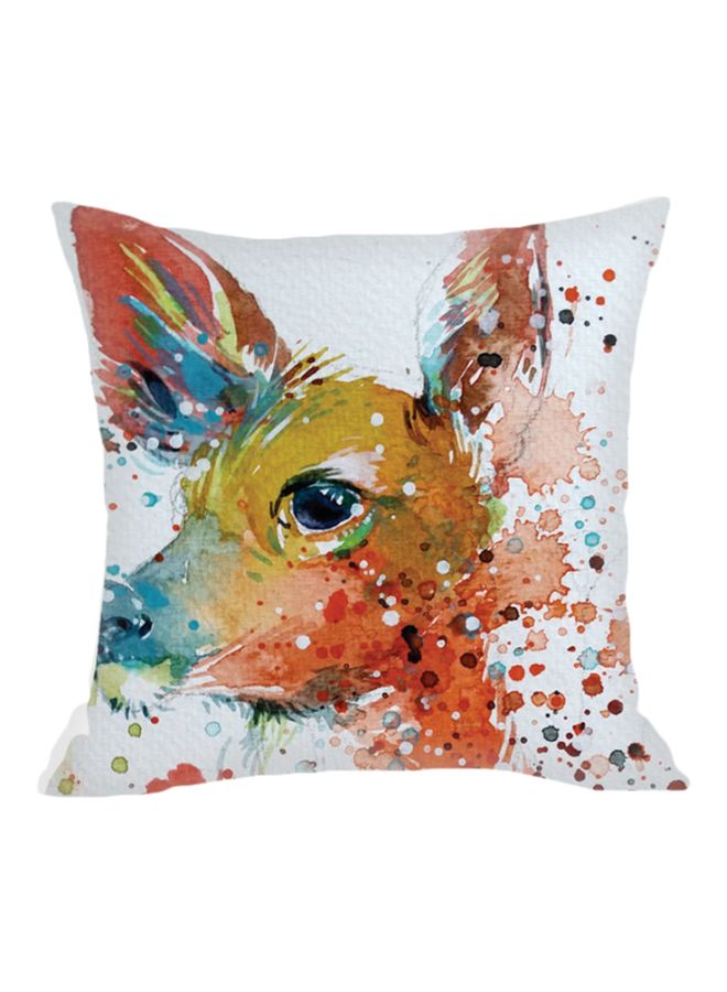 Deer Printed Cushion Cover Beige/Brown/Blue 45x45cm