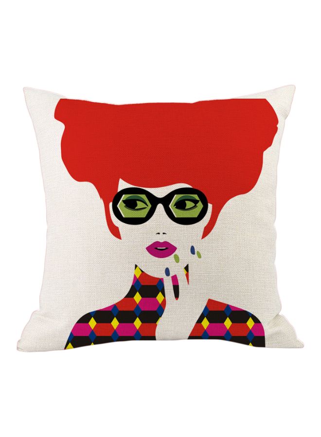 Beauenty Abstract Printed Cushion Cover Beige/Red/Black 45x45cm 