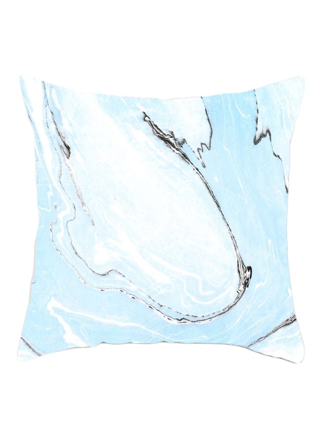 Marble Texture Printed Cushion Cover Sky Blue/White 45x45cm