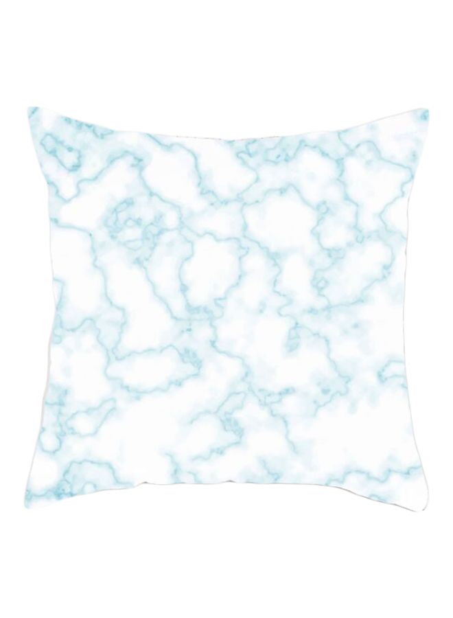 Marble Texture Printed Cushion Cover Sky Blue/White 45x45cm