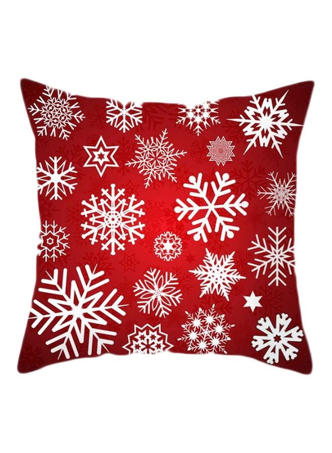 بيوينتي غطاء وسادة بتصميم  وطبعة أحمر/أبيض 45x45سم