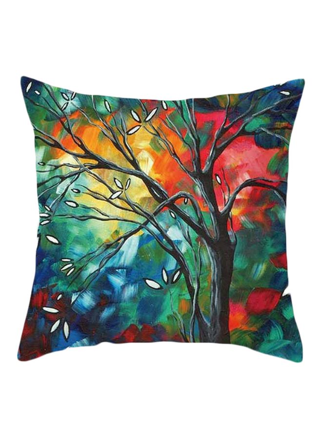 Tree Printed Cushion Cover Blue/Brown/Black 45x45cm