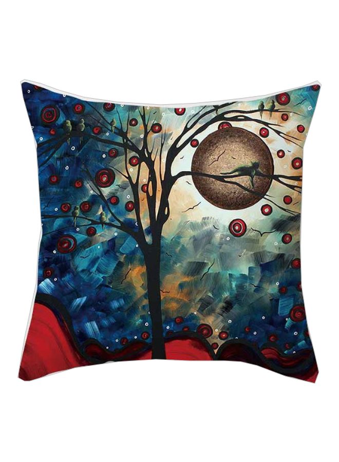 Tree Printed Cushion Cover Blue/Brown/Black 45x45cm