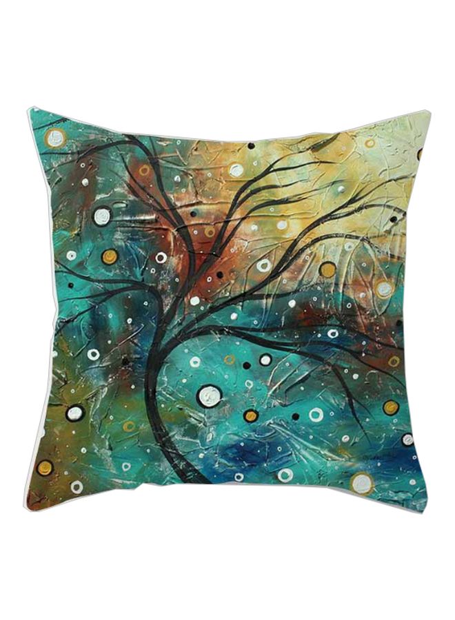 غطاء وسادة بطبعة شجرة أزرق/أحمر/أسود 45x45سم