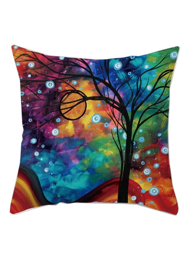Tree Printed Cushion Cover Blue/Red/Black 45x45cm