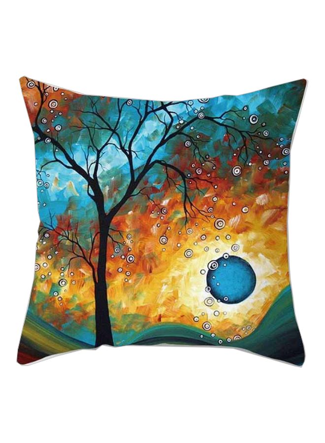 Tree Printed Cushion Cover Blue/Red/Black 45x45cm