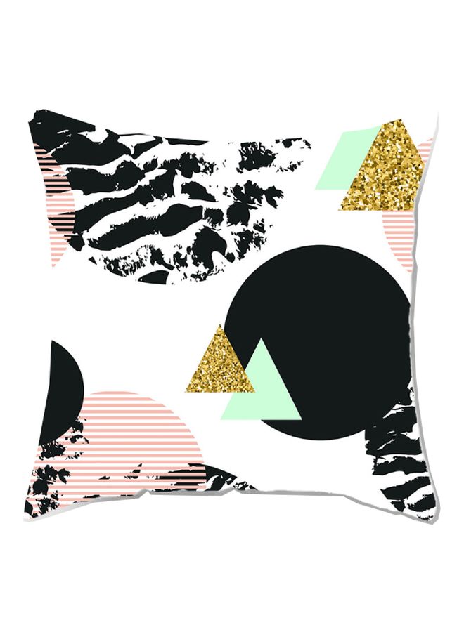 Beauenty Geometric Pattern Cushion Cover White/Black/Green 45x45cm 