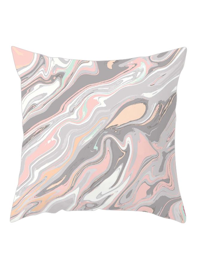 Marble Printed Cushion Cover Grey/Pink/Beige 45x45cm