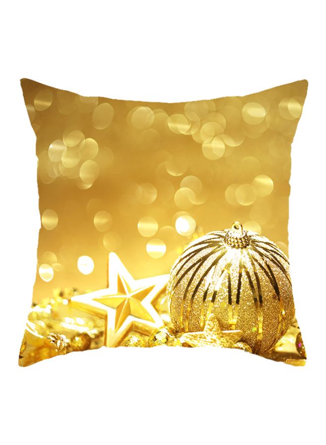 بيوينتي غطاء وسادة بطبعة الكريسماس ذهبي 45x45سم