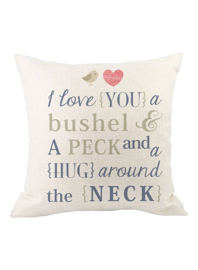 Printed Cushion Cover White/Blue/Pink 45x45cm