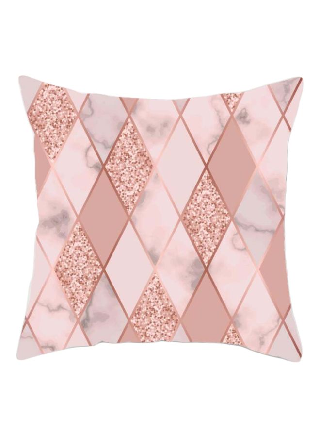 غطاء وسادة بنمط هندسي وردي/رمادي 45x45سم