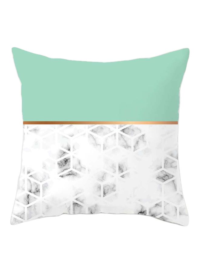 Beauenty Geometric Pattern Cushion Cover Green/White/Gold 45x45cm