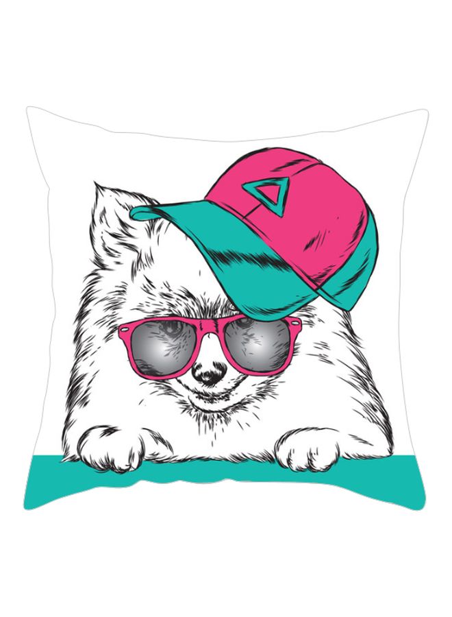 Cat Printed Cushion Cover White/Blue/Pink 45x45cm