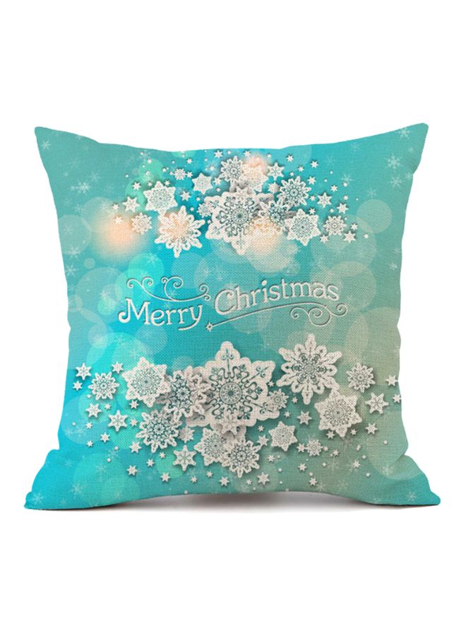 غطاء وسادة بطبعة أزرق/ أبيض 45x45سم