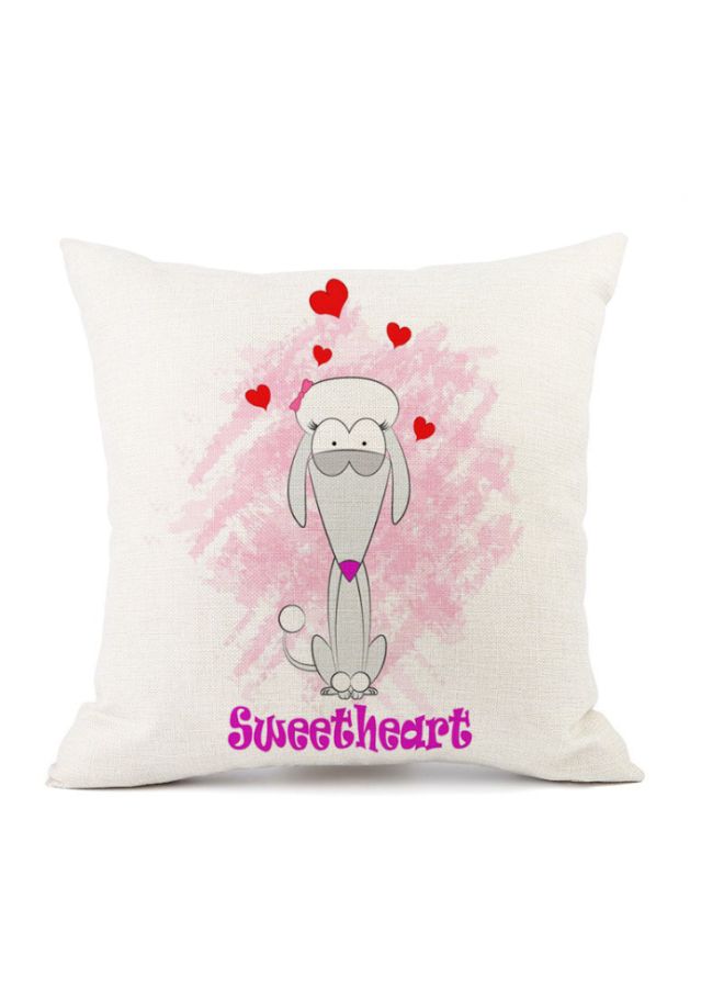 بيوينتي غطاء وسادة مطبوع بتصميم كرتوني للكريسماس بيج/ أحمر/ وردي