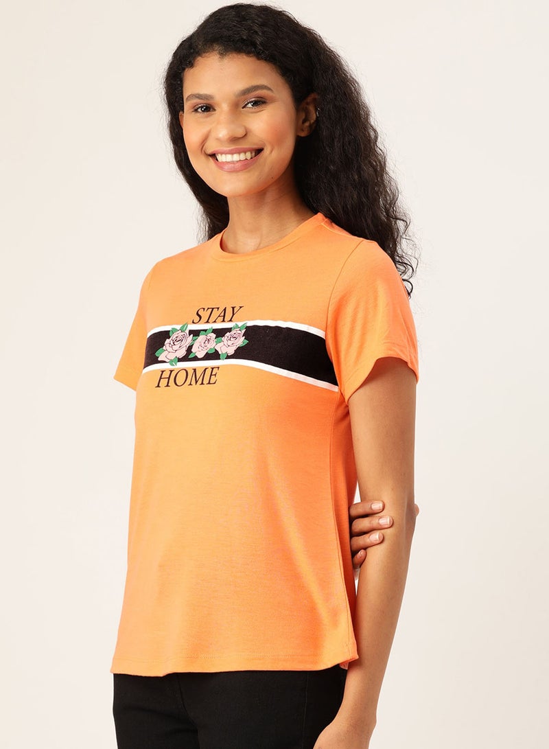 DressBerry Graphic Print T-Shirt Coral  - Image 2