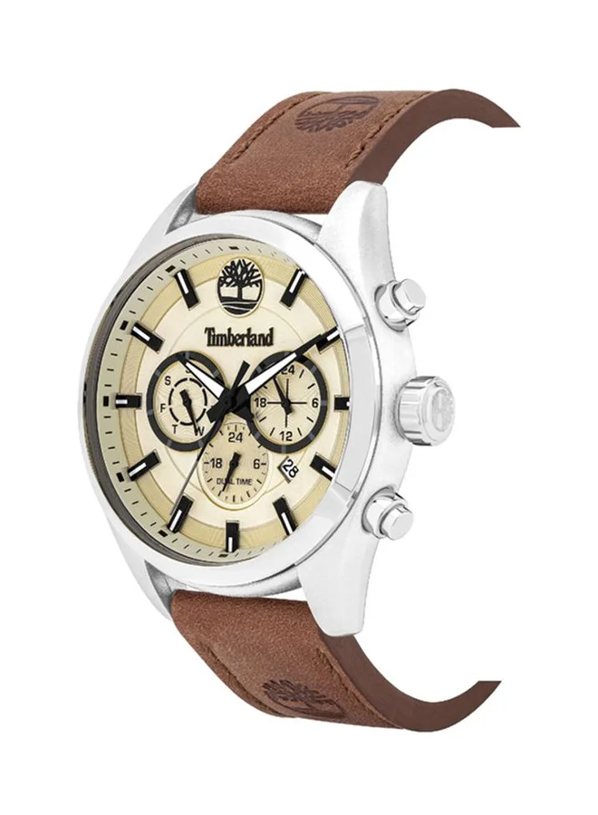 Timberland Ashmont Round Shape Leather Band Chronograph Wrist Watch 46 mm - Brown - T TBL16062JYS-14