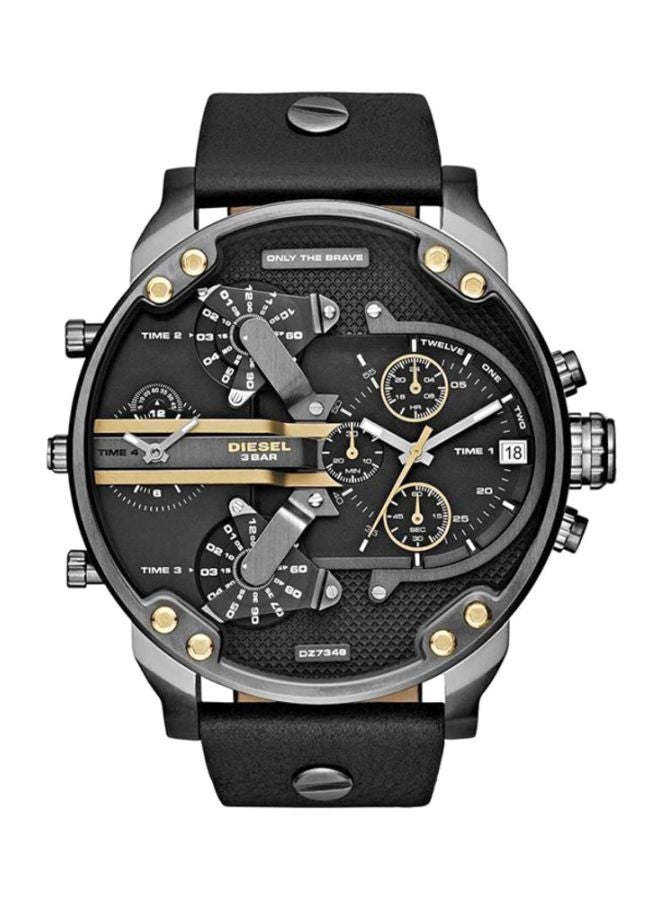 DIESEL - Men's Mr. Daddy Round Shape Leather Band Chronograph Wrist Watch 57 mm - Black - DZ7348 - Image 1